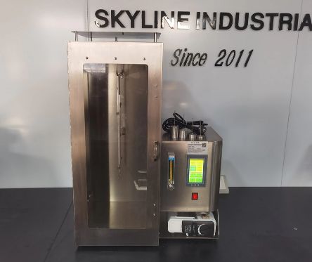 Dobra cena. Pionowy tester spalania dla tekstyliów trudnopalnych zgodny z normami 16CFR1615/1616, z wysokością płomienia 40±2mm i czasem spalania 12s w Internecie